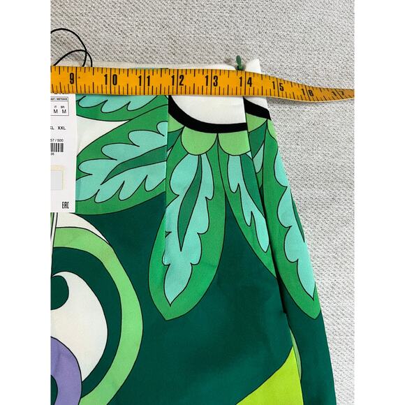 Zara High Waisted Print Mini Skirt in Green Multi Pucci NEW Medium - Picture 6 of 6